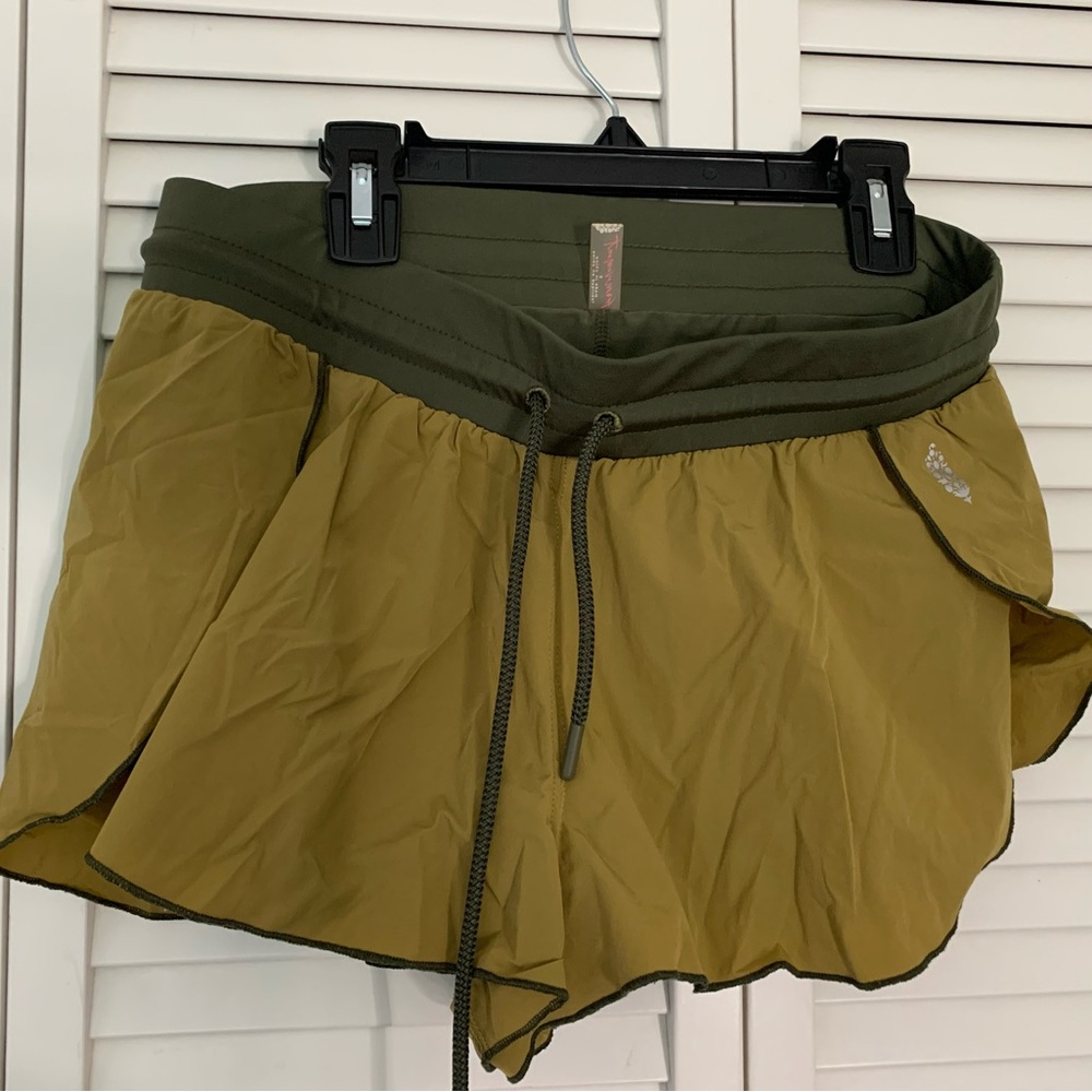 Free People athletic shorts kakhi olive